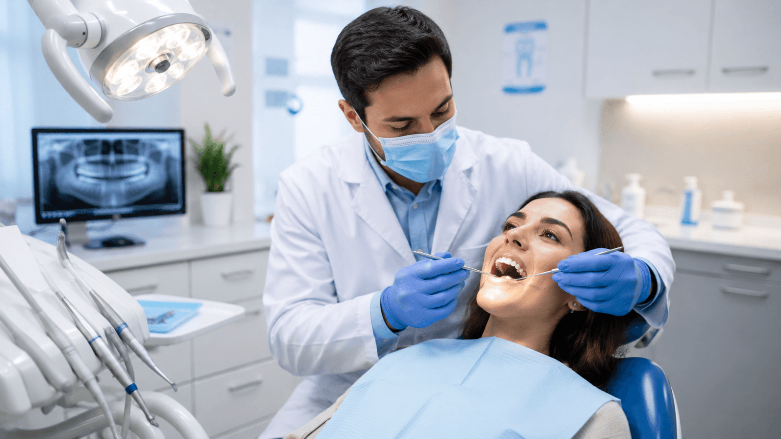 Best dentist in India examining a patient