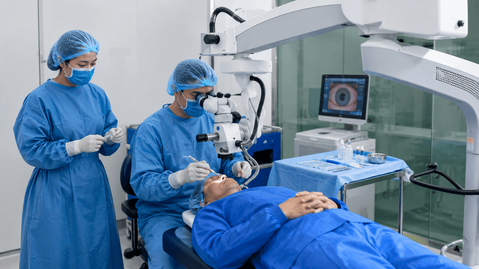 Best ophthalmologist in India examining a patient