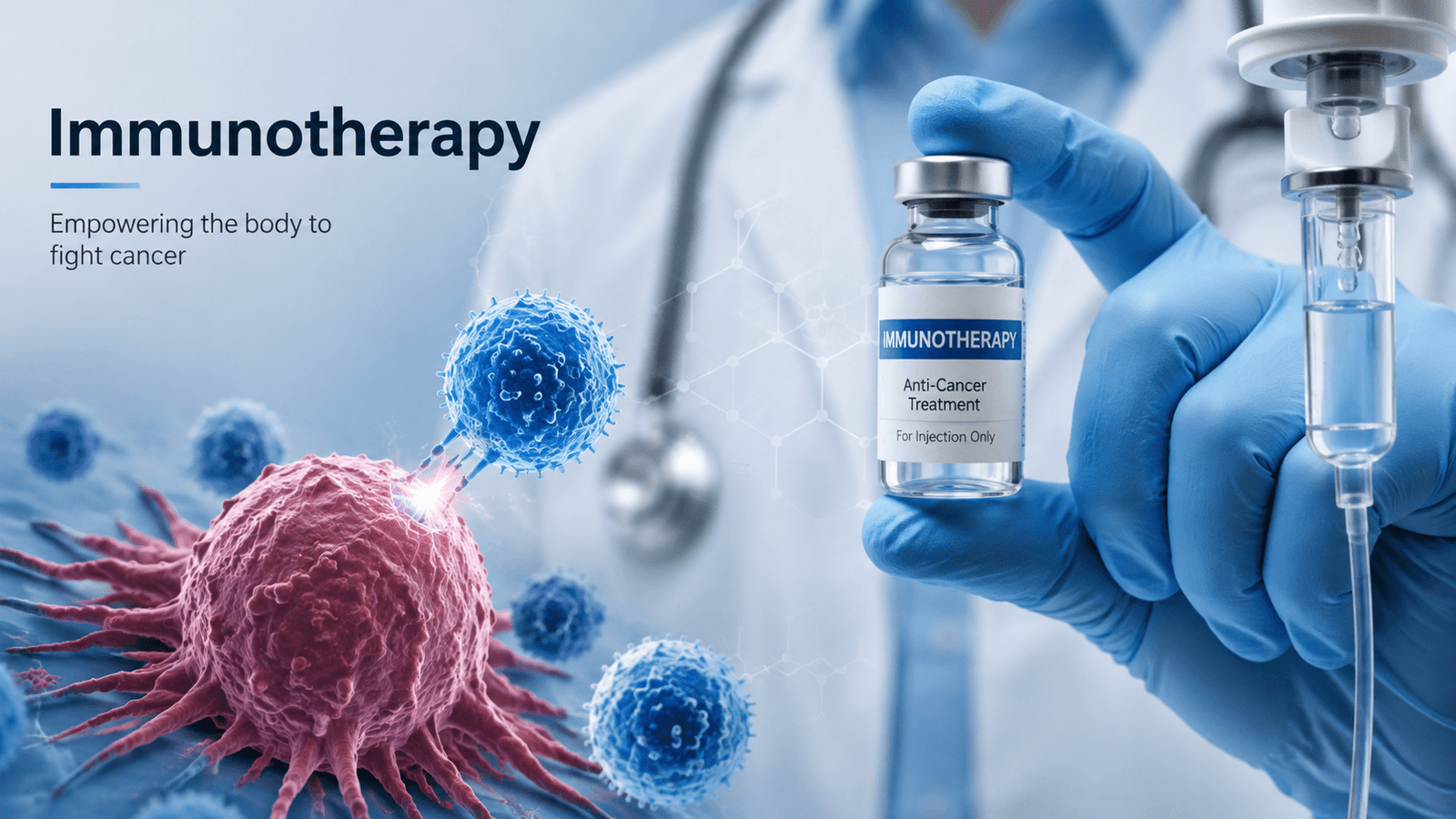 Oncology nurse administering cancer immunotherapy infusion in an Indian hospital