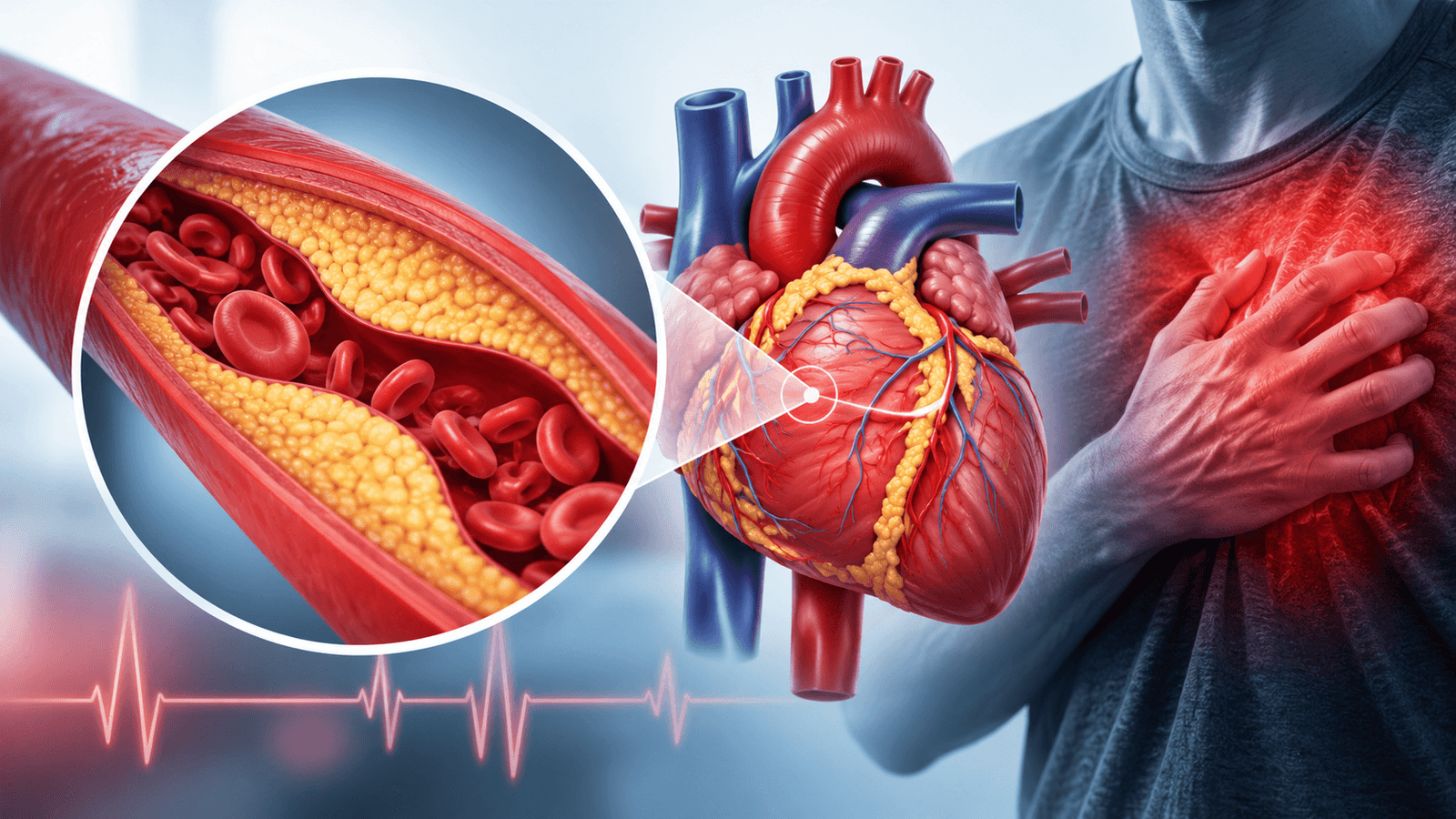 Heart blockage treatment illustration