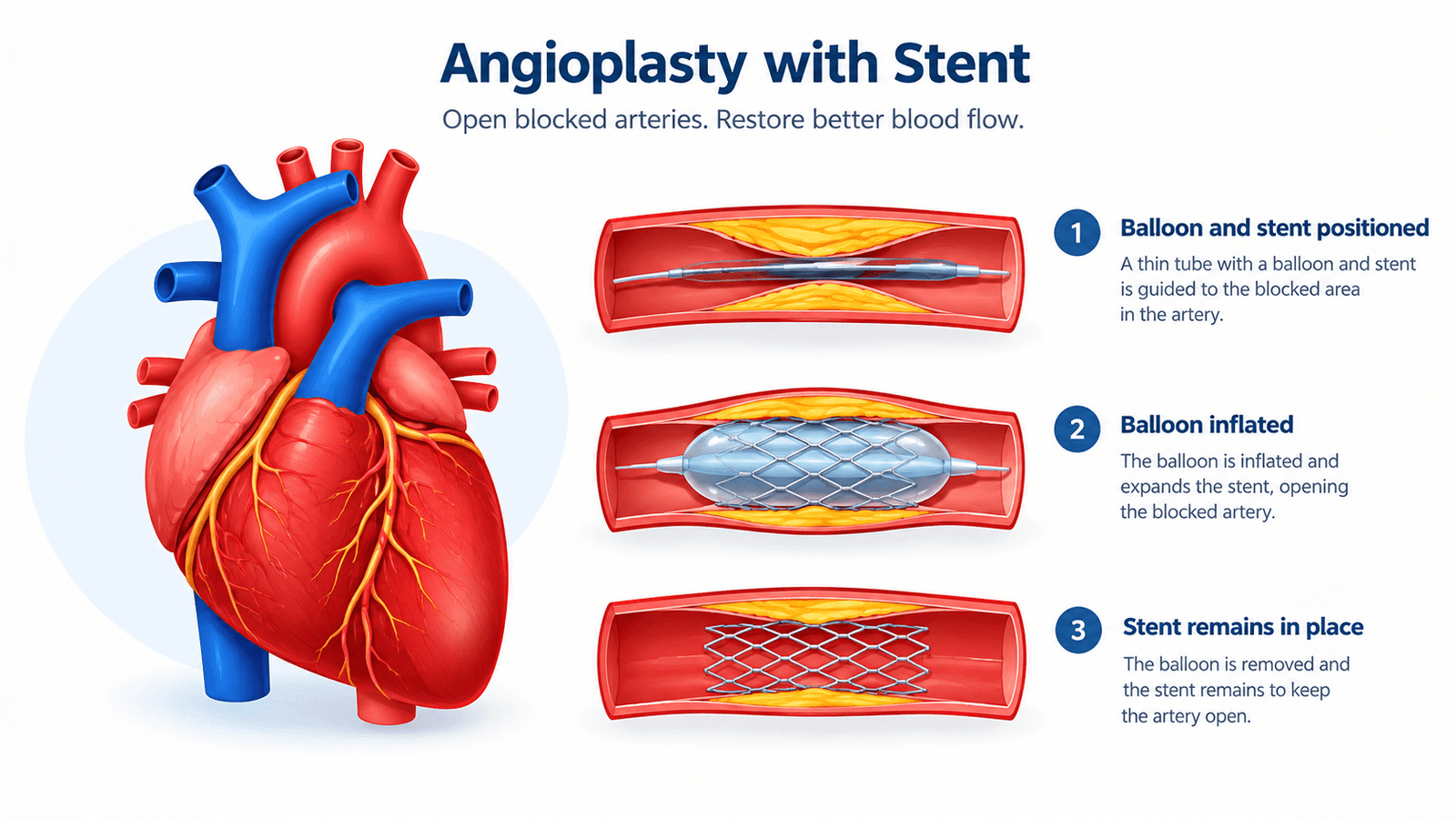 Multiple heart blockages treatment cost in India